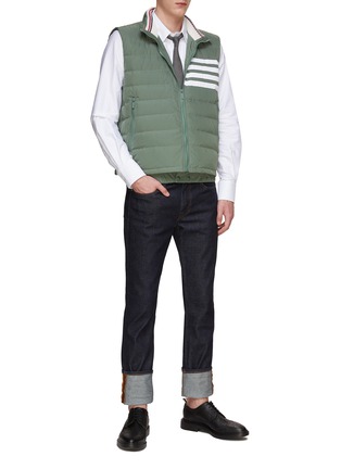 Figure View - Click To Enlarge - THOM BROWNE - DOWN FILLED BAR TWILL SKI VEST