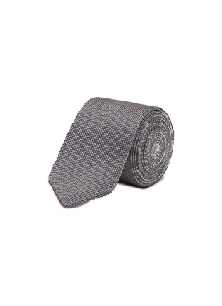 Metallic for Men Mens Ties Thom Browne Ties Thom Browne Silk And Cotton Jacquard Tie in Grey 
