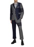 Figure View - Click To Enlarge - THOM BROWNE  - SINGLE BREASTED FUN-MIX BICOLOUR FELT 4 BAR DETAIL BLAZER
