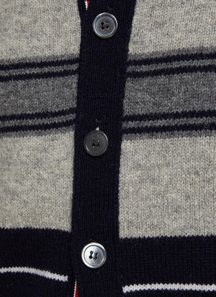  - THOM BROWNE - Tartan Stripe Shetland Wool Cardigan