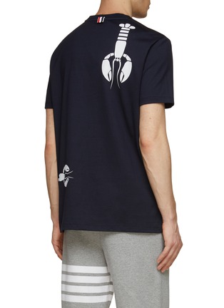 Back View - Click To Enlarge - THOM BROWNE - Lobster Print Cotton Crewneck T-Shirt