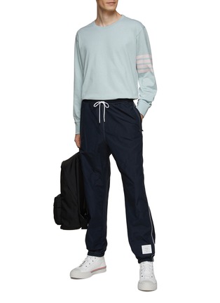 Figure View - Click To Enlarge - THOM BROWNE - 4 BAR CREWNECK LONG SLEEVE T-SHIRT