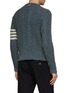 Back View - Click To Enlarge - THOM BROWNE - Four-Bar Stripe Wool Cable Knit Donegal Sweater
