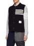 Detail View - Click To Enlarge - THOM BROWNE - Reversible Four-Bar Stripe Wool Nylon Vest