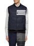 Main View - Click To Enlarge - THOM BROWNE - Reversible Four-Bar Stripe Wool Nylon Vest