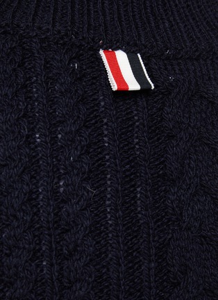  - THOM BROWNE - Four Bar Stripe Donegal Cable Knit V-Neck Vest