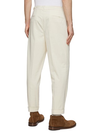 Back View - Click To Enlarge - EQUIL - ‘LESTER’ DRAWSTRING STRETCH CASUAL GABARDINE PANTS