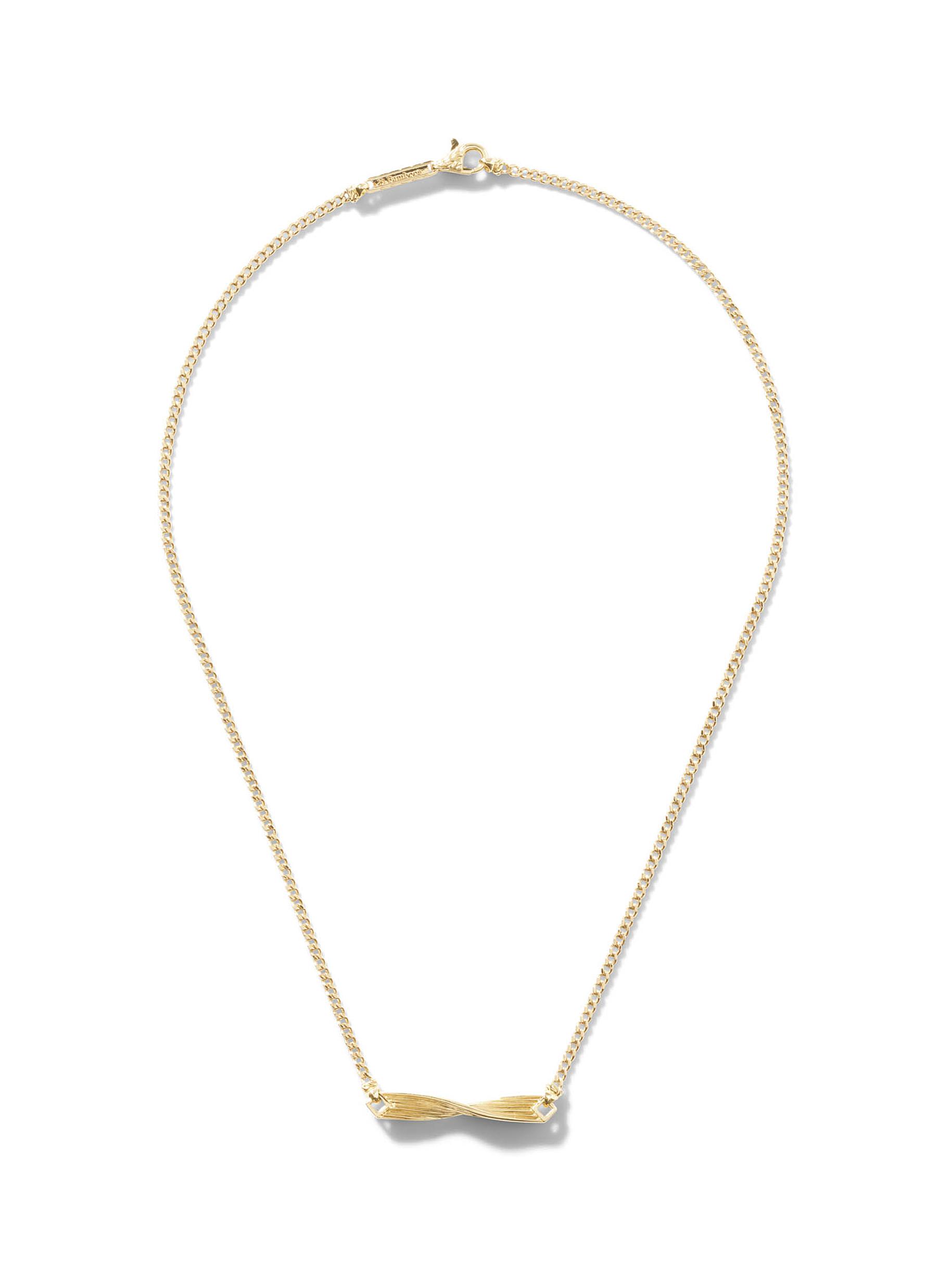 Bamboo' 18K Gold Curb Chain Necklace 