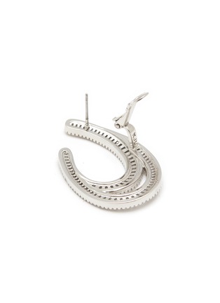 Detail View - Click To Enlarge - CZ BY KENNETH JAY LANE - BAGUETTE DOUBLE CURVE HOOP EARRINGS