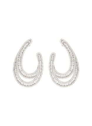 Main View - Click To Enlarge - CZ BY KENNETH JAY LANE - BAGUETTE DOUBLE CURVE HOOP EARRINGS