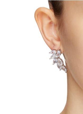 Figure View - Click To Enlarge - CZ BY KENNETH JAY LANE - ‘Crawler’ Marquis Cut Cubic Zirconia Earrings