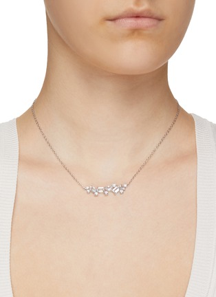 Figure View - Click To Enlarge - CZ BY KENNETH JAY LANE - CUBIC ZIRCONIA CLUSTER BAR NECKLACE