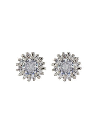 Main View - Click To Enlarge - CZ BY KENNETH JAY LANE - CUBIC ZIRCONIA PINWHEEL HALO STUD EARRINGS