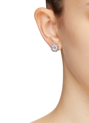 Figure View - Click To Enlarge - CZ BY KENNETH JAY LANE - CUBIC ZIRCONIA PINWHEEL HALO STUD EARRINGS