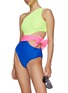 Figure View - Click To Enlarge - BEACH RIOT - ‘Carlie’ Colour Blocking Tie Waist Swimsuit