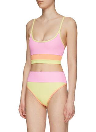 Figure View - Click To Enlarge - BEACH RIOT - Colour Blocking 'Eva' Swimming Top & 'Emmy' High Waist Swimming Bottom