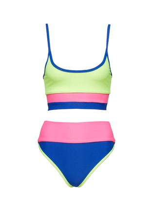 Main View - Click To Enlarge - BEACH RIOT - COLOURBLOCKING ‘EVA’ SWIMSUIT TOP & ‘EMMY’ HIGH WAIST SWIMSUIT BOTTOM