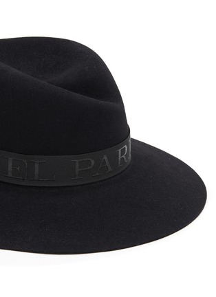 Detail View - Click To Enlarge - MAISON MICHEL - ‘VIRGINIE’ ALL OVER RIBBON FELT FEDORA HAT