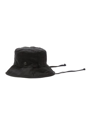 Main View - Click To Enlarge - MAISON MICHEL - ‘ANGELE’ REVERSIBLE CUPRO BUCKET HAT WITH STRAP