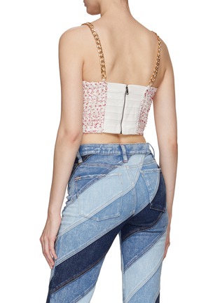 Back View - Click To Enlarge - ALICE + OLIVIA - ‘CRISTI’ CHAIN STRAP TWEED BUSTIER