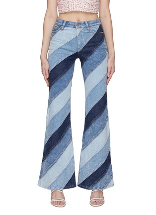 Main View - Click To Enlarge - ALICE + OLIVIA - ‘BEAUTIFUL’ HIGH RISE FLARED LEG DENIM JEANS