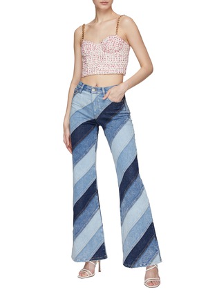 Figure View - Click To Enlarge - ALICE + OLIVIA - ‘BEAUTIFUL’ HIGH RISE FLARED LEG DENIM JEANS
