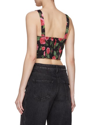 Back View - Click To Enlarge - ALICE + OLIVIA - ‘JEANNA’ SMOCKING BACK CROPPED BUSTIER TOP