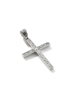 Detail View - Click To Enlarge - JOHN HARDY - ‘Classic Chain’ Silver Jawan Cross Pendant Box Chain Necklace — Size 20