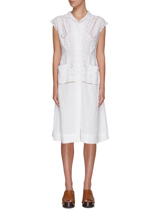 Main View - Click To Enlarge - INNIKA CHOO - BUTTON DOWN EMBROIDERY DRESS