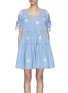 Main View - Click To Enlarge - INNIKA CHOO - SMOCK COLLAR FLOWER EMBROIDERED MINI DRESS
