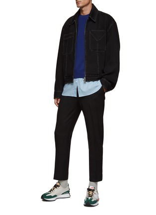 Figure View - Click To Enlarge - SOLID HOMME - ‘RIRI’ CLASSIC SLIM FIT CROPPED WOOL PANTS