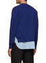 Back View - Click To Enlarge - SOLID HOMME - LAYERED SHIRT CREWNECK SWEATER TOP