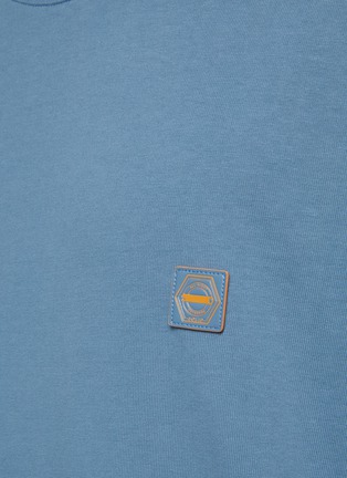  - SOLID HOMME - Chest Patch Back Logo Cotton Crewneck T-Shirt