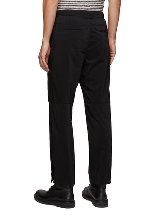Back View - Click To Enlarge - SOLID HOMME - DRAWSTRING WAIST HEM LINE ZIPPER DETAIL STRAIGHT PANTS