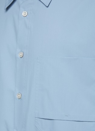  - SOLID HOMME - Back Logo Embroidery Cotton Blend Button-Up Shirt