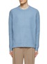 Main View - Click To Enlarge - SOLID HOMME - Diagonal Ribbed Wool Blend Knit Crewneck Sweater