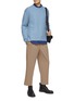 Figure View - Click To Enlarge - SOLID HOMME - Diagonal Ribbed Wool Blend Knit Crewneck Sweater