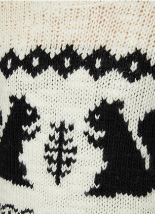  - ACNE STUDIOS - Squirrel Jacquard Distressed Wool Knit Crewneck Sweater