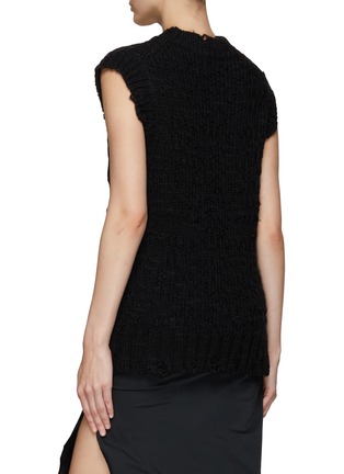 Back View - Click To Enlarge - ACNE STUDIOS - Squirrel Jacquard Distressed Wool Knit V-Neck Vest