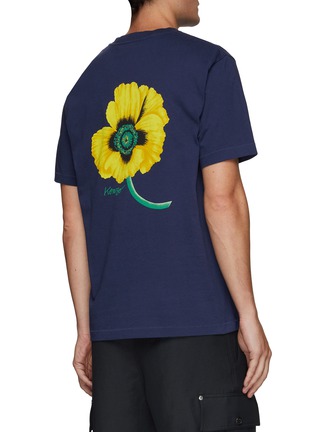 Back View - Click To Enlarge - KENZO - Flower Back Print Loose Fit Cotton Crewneck T-Shirt