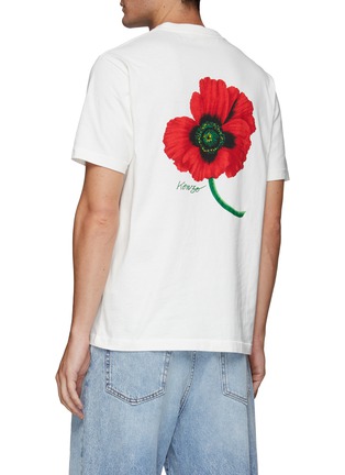 Back View - Click To Enlarge - KENZO - Flower Back Print Loose Fit Cotton Crewneck T-Shirt