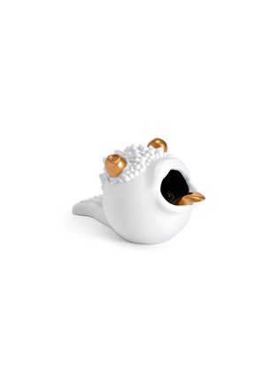 Main View - Click To Enlarge - NULL - X HAAS BROTHERS SMALL PORCELAIN ASHTRAY — WHITE/GOLD