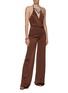 Figure View - Click To Enlarge - DAVID KOMA - CRYSTAL EMBELLISHED CROCODILE PATCH OPEN BACK JUMPSUIT