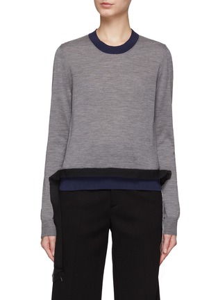 Main View - Click To Enlarge - MAISON MARGIELA - CONTRAST TRIM WOOL JUMPER