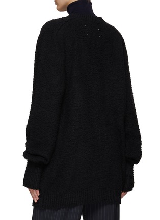 Back View - Click To Enlarge - MAISON MARGIELA - Textured Cotton Blend Knit Oversized Cardigan