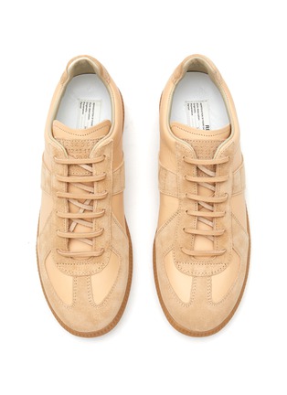 Detail View - Click To Enlarge - MAISON MARGIELA - ‘REPLICA’ LOW TOP LACE UP NATURAL VEGETABLE LEATHER SNEAKERS