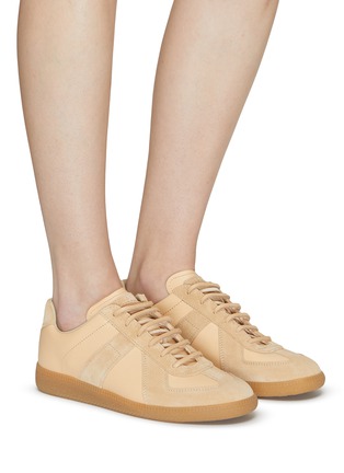 Figure View - Click To Enlarge - MAISON MARGIELA - ‘REPLICA’ LOW TOP LACE UP NATURAL VEGETABLE LEATHER SNEAKERS