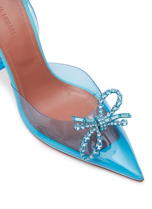 Detail View - Click To Enlarge - AMINA MUADDI - ‘Rosie’ Crystal Appliqué Bow Slingback Heels