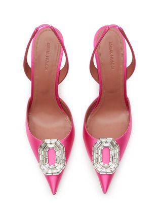 Detail View - Click To Enlarge - AMINA MUADDI - ‘CAMELIA’ 90 SATIN SLINGBACK PUMPS