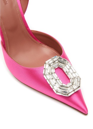 Detail View - Click To Enlarge - AMINA MUADDI - ‘CAMELIA’ 90 SATIN SLINGBACK PUMPS